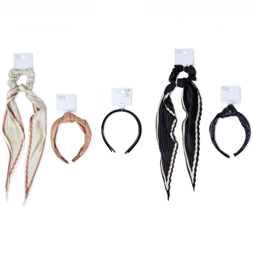 NWT 6 Piece Hair Bundle Hair Accessories Scrunchie Bow Satin Set New
